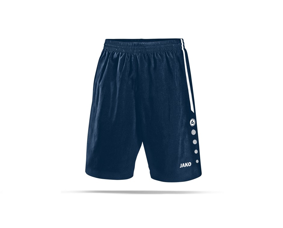 Jako Fußball Kurze Sporthose Turin Shorts Kinder blau weiß 