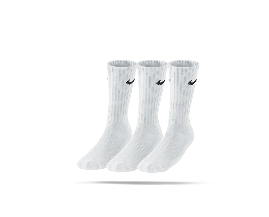 NIKE Value Cotton Crew 3er Pack Socken (101) in Weiß