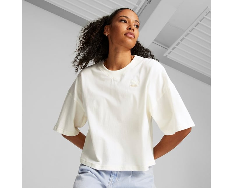 (099) CLASSICS Damen Freizeitkleidung | Lifestyle T-Shirt Oversized PUMA Weiss |