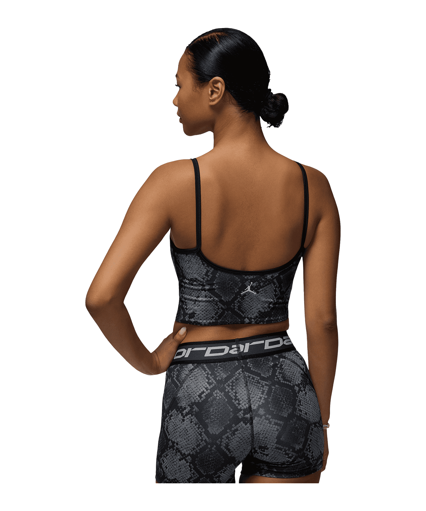 Nike AOP Crop Tanktop Damen Schwarz F010 - schwarz