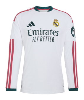 adidas Real Madrid Authentic Trikot Langarm Home 2026/2027 Weiß - weiss