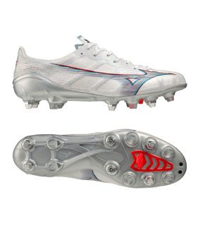 Mizuno Alpha Made in Japan Mix SG Weiss Rot (009) - weiss
