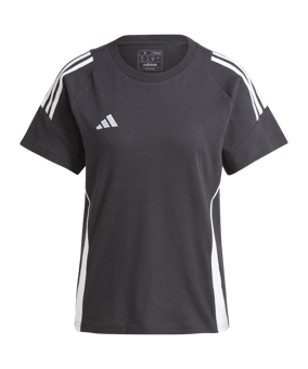adidas Tiro 24 T-Shirt Damen Schwarz Weiss - schwarz