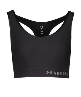 Under Armour Mid Keyhole Sport-BH Damen F001 - schwarz