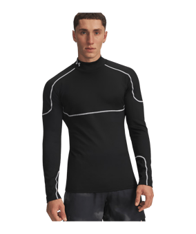Under Armour Cold Weather Grid Longsleeve Mock T-Shirt Schwarz F001 - schwarz