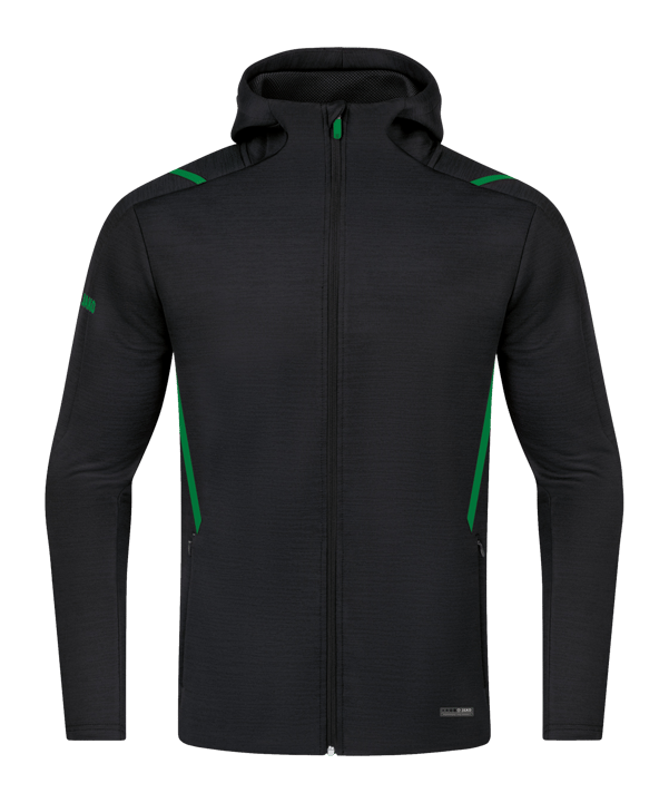 JAKO Challenge Freizeit Kapuzenjacke Grün (503) - schwarz