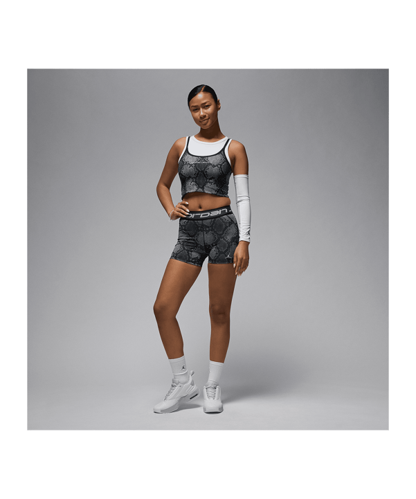 Nike AOP Crop Tanktop Damen Schwarz F010 - schwarz