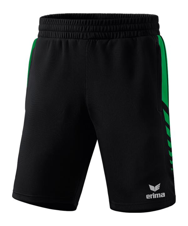 Erima Six Wings Worker Short Kids Schwarz Smaragd - schwarz