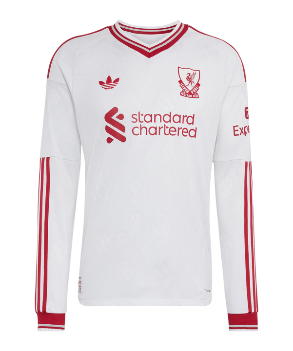 adidas FC Liverpool Authentic Trikot Langarm Away 2026/2027 Weiß - weiss