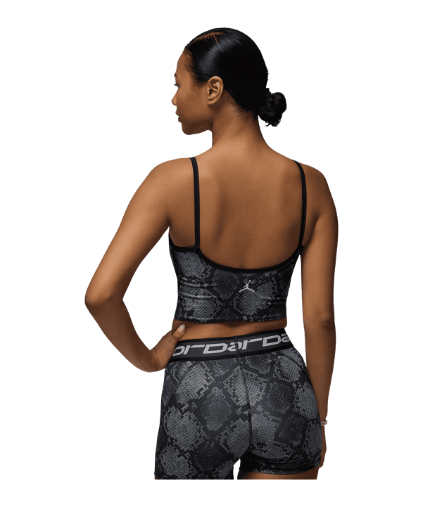 Nike AOP Crop Tanktop Damen Schwarz F010 - schwarz